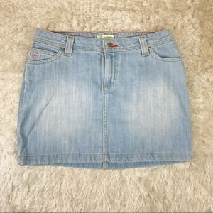 Y2K Light Wash Jean Skirt Carpenter Style 32" waist